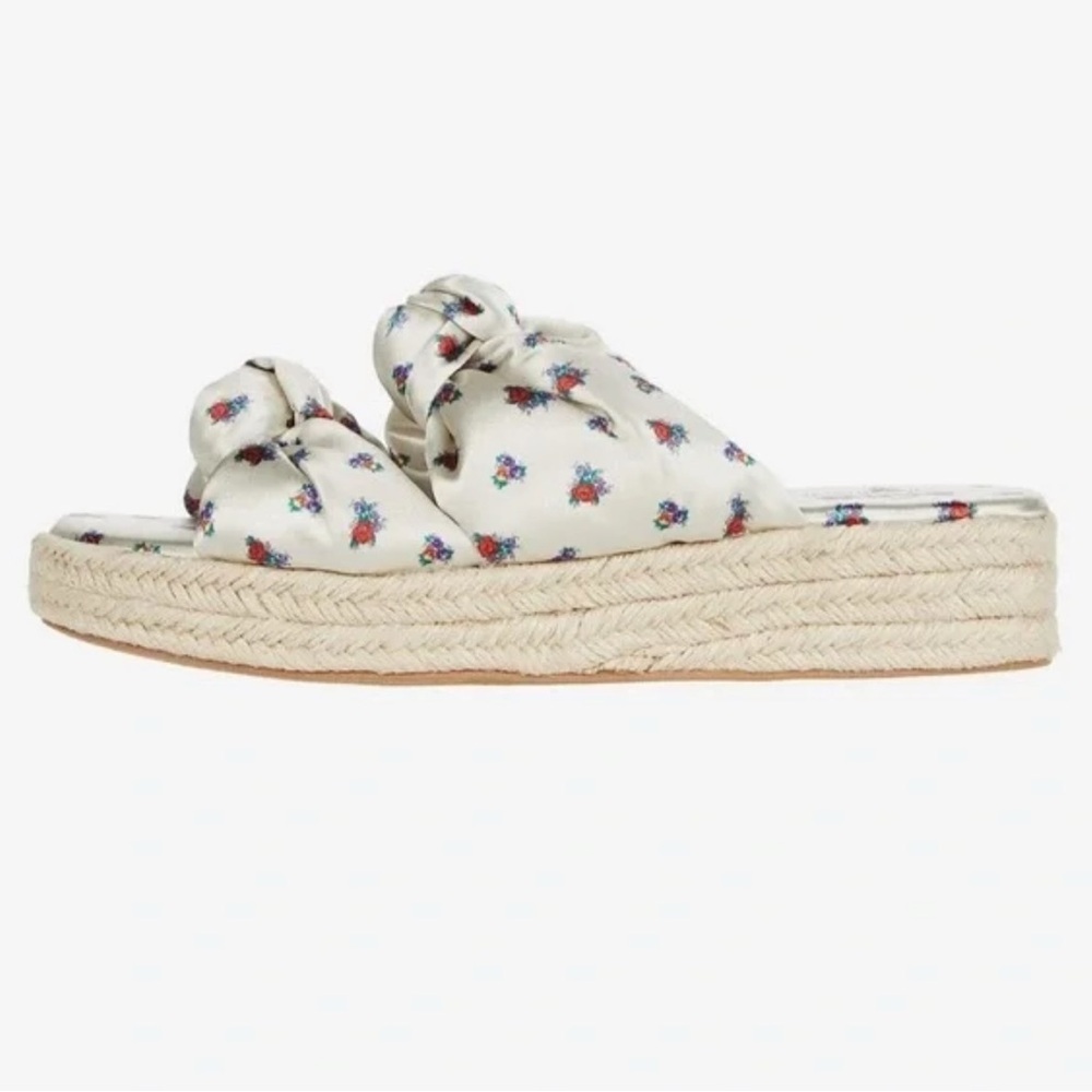 Farylrobin Taina Satin Espadrille Slide Sandals